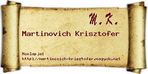 Martinovich Krisztofer névjegykártya