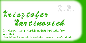 krisztofer martinovich business card